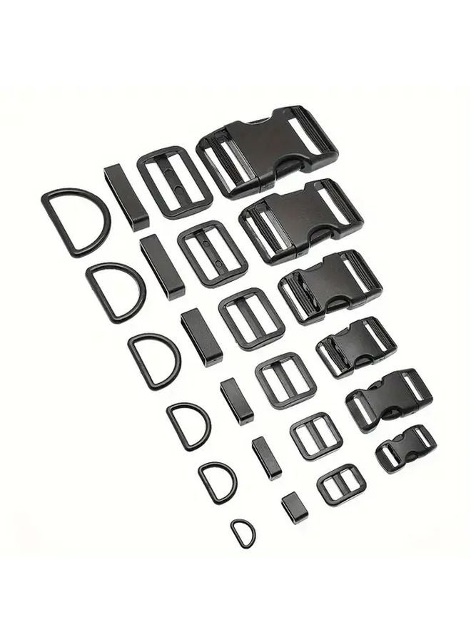 15mm Adjustable Plastic Slider D Rings Belt Loop Side Release Buckles for Paracord - Image 1